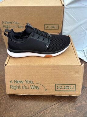 KURU Women’s Black Athletic Sneaker with White Midsole